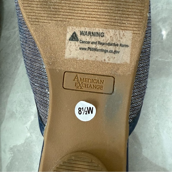 Women’s American Exchange Slip On Flat Sandals Pointed Toe Bow Denim Size 8.5 - Picture 12 of 12